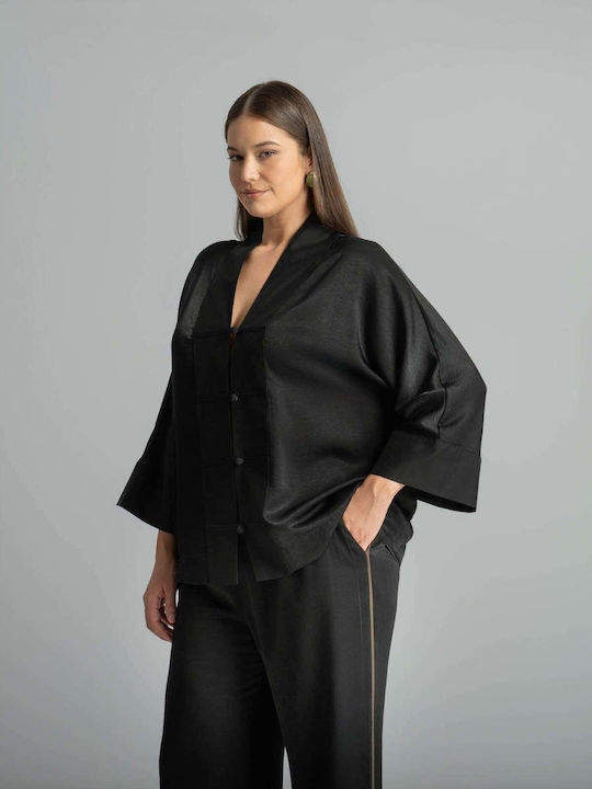 Damen-Kimono Schwarz