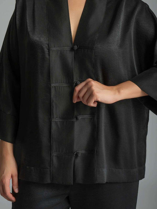 Damen-Kimono Schwarz