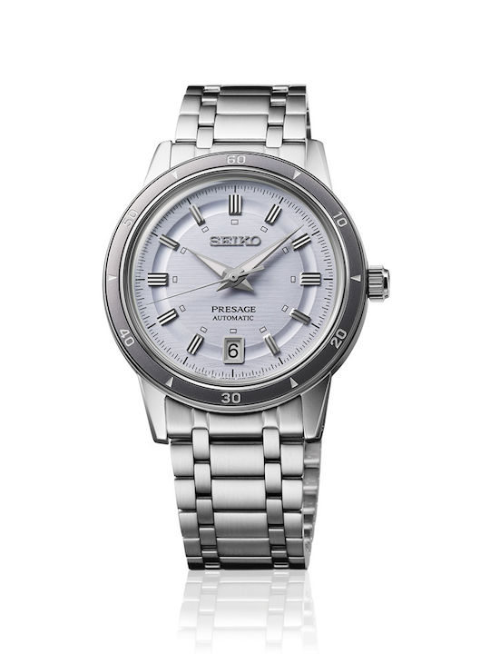 Presage Style 60's Мъжки Часовник 39.5 mm Автоматичен със Сребриста Стоманена Верижка