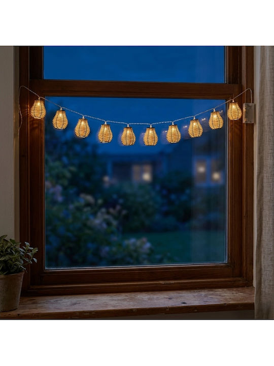 Progarden Γιρλάντα Φωτισμού LED με 10 Φαναράκια Θερμό Λευκό