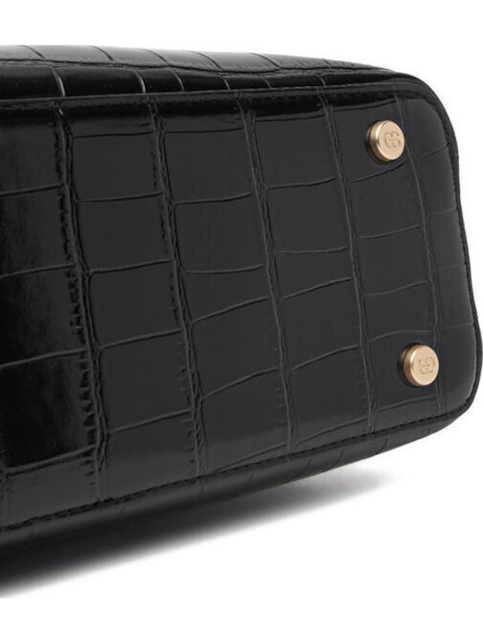 Γυναικεία Tote Τσάντα Croco Μαύρη