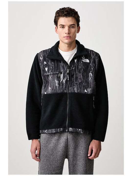 Retro Denali Bedruckte Herren-Fleecejacke Schwarz