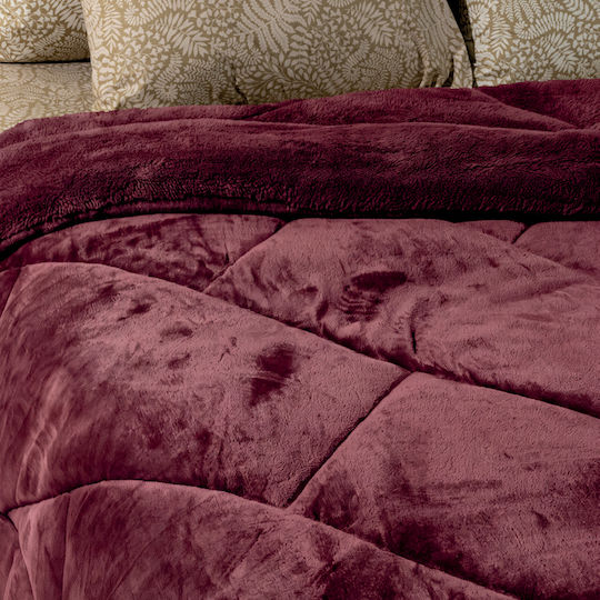 Lino Home Pilotă Cuvertură Super King Size 240x220 cm Erba Burgundy Lino Home Pilotă Cuvertură Super King Size 240x220 cm Erba Burgundy