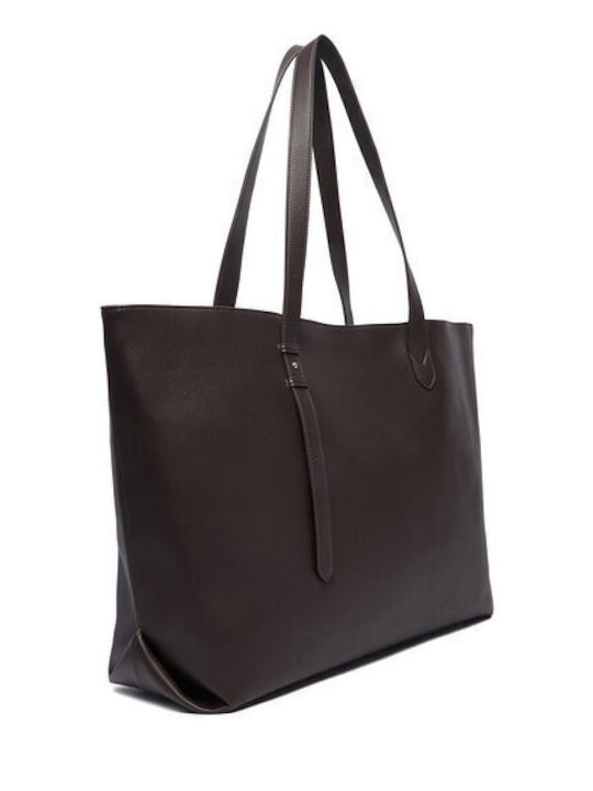 Damen-Shopper-Tasche Dunkelbraun