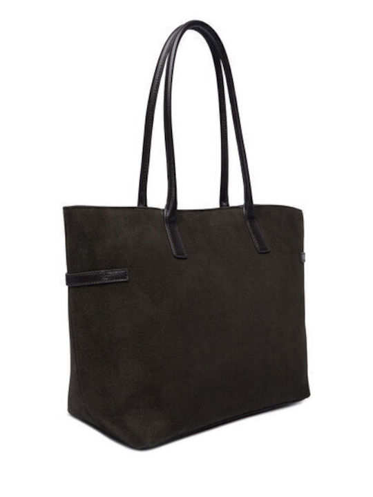 Γυναικεία Shopper Τσάντα Suede Chocolate Brown