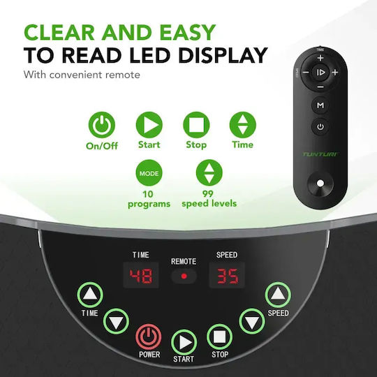 Tunturi Cardio Fit V30 Вибрационна Платформа за Пасивна Гимнастика за Цялото Тяло