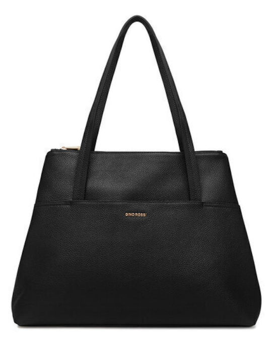 Δερμάτινη Γυναικεία Tote Τσάντα Black
