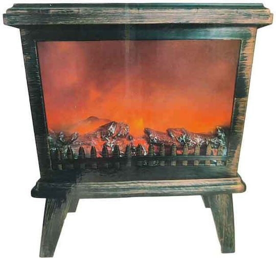 Decorative Lantern Fireplace Bronze 28x12x20cm Battery Operated