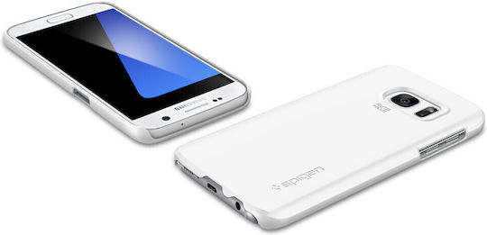Spigen Thin Fit Back Cover Πλαστικό Λευκό (Galaxy S7)