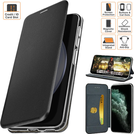 Book Piele Artificială Neagră Moto G22