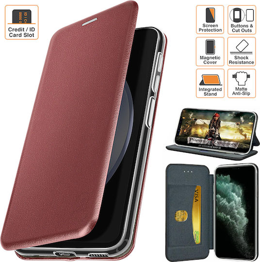 Motorola Moto G30 Книга Вид Магнитно Закопчаване Gekko Elegance Слива