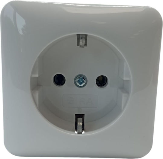 Gira Single Power Socket White
