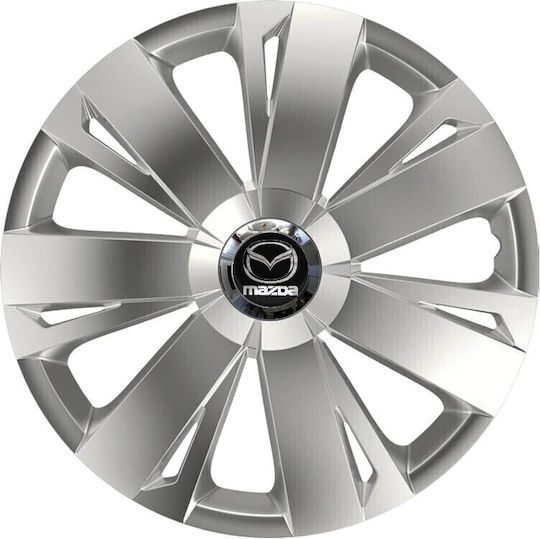 Versaco Σετ Τάσια Αυτοκινήτου Energy Rc 15" με Σήμα Mazda 4τμχ Ασημί