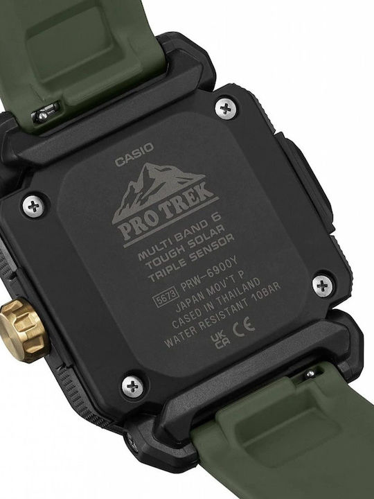 Pro Trek Мъжки аналогов/дигитален часовник 44,8 mm със соларно захранване и черна каучукова каишка