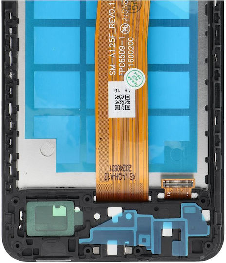 Ecran cu Mecanism Tactil și Ramă pentru Samsung A125F Galaxy A12 (Negru)