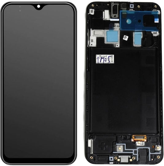 Οθόνη OLED OLED με Μηχανισμό Αφής και Πλαίσιο για Galaxy A20 (Μαύρο)