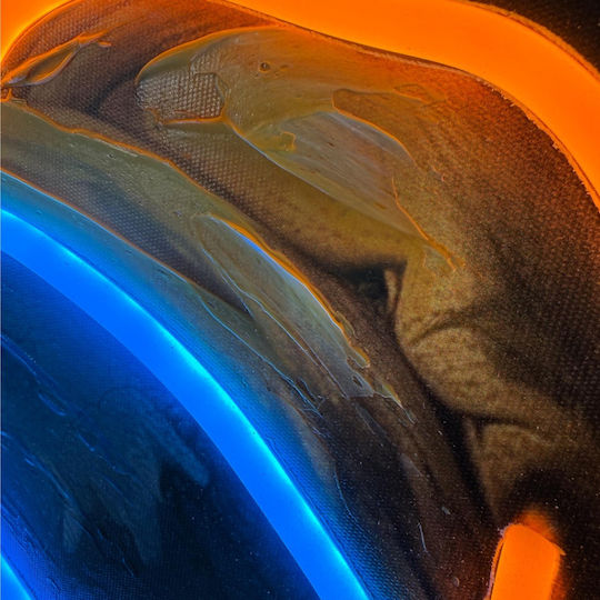 "pearl Toilet Girl" Painting with Neon LED Lighting 50x70 cm