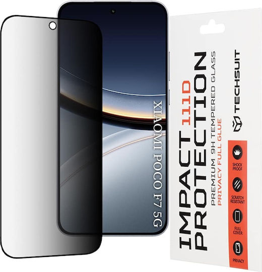Techsuit Full Glue Privacy Full Face Tempered Glass (Poco F7)