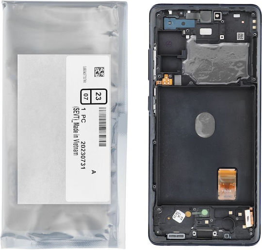 Екран със Сензорен Механизъм и Рамка за Galaxy S20 FE (Син)