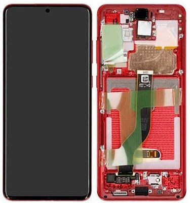 O ecran cu Mecanism Tactil și Cadru pentru Galaxy S20+ (Roșu)