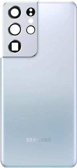 Samsung Replacement Back Cover Silver for Galaxy S21 Ultra 5G