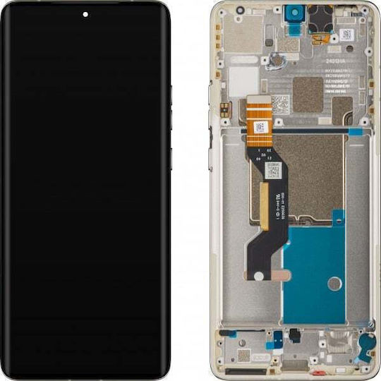 Οθόνη Service Pack με Μηχανισμό Αφής και Πλαίσιο για  Edge 50 Pro (Μαύρο)