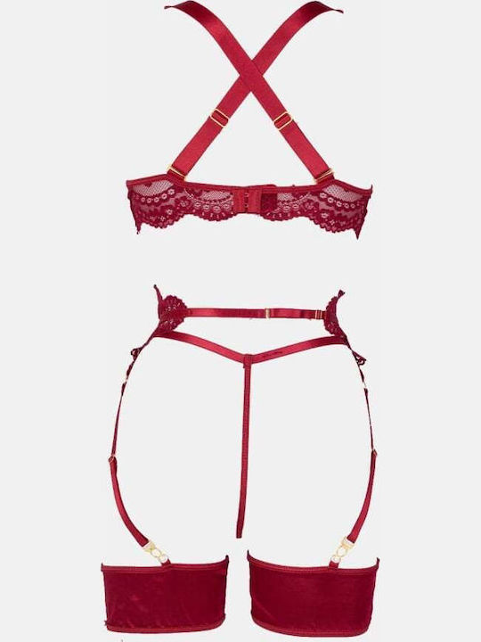 Decoro Σετ Εσωρούχων με String Μπορντο