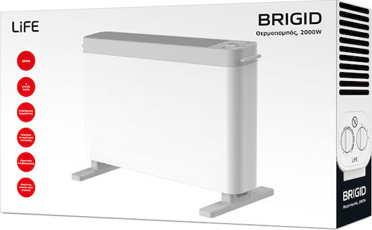 Life Brigid Floor Convector Heater 2000W 59.5x42.5cm White