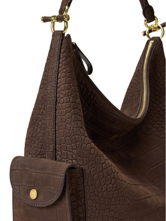 Leder Damen Schultertasche Braun
