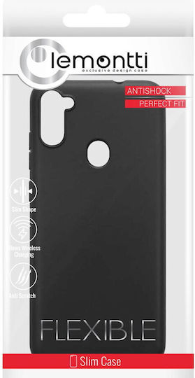 Lemontti Silky Silicone Case Samsung Galaxy A11 Black