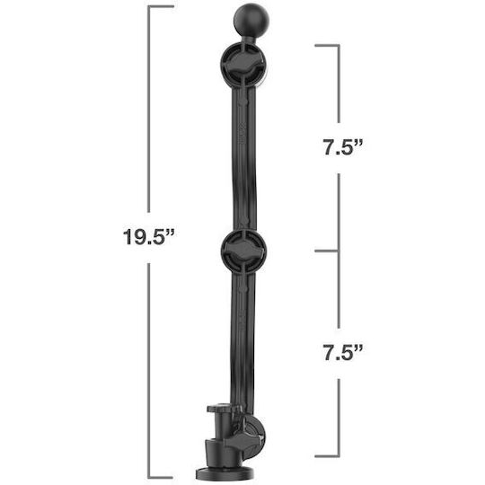 Ram Mounts Ram Composite Double Socket Arm Ball Ratchet