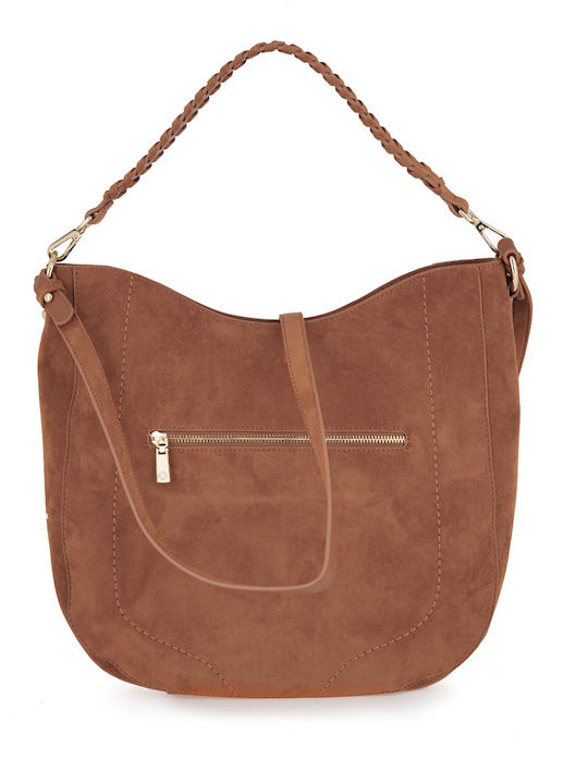 Women's Hobo Bag Suede Tabac Brown