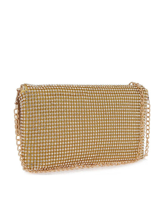 Women's Messenger Bag Gold Rhinestone