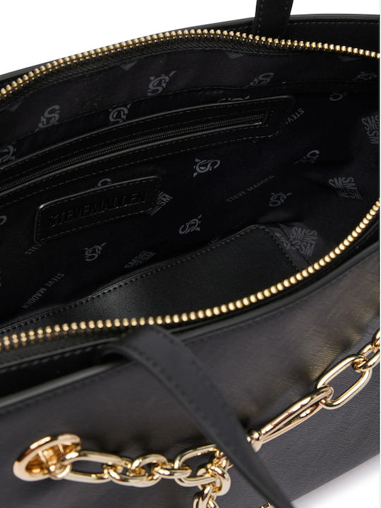 Black Leather Women's Tote Bag