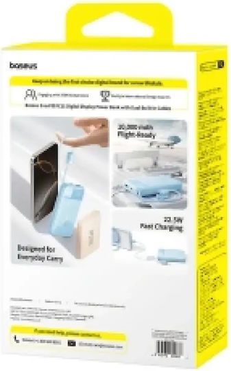 Baseus EnerFill FC11 Външна батерия 10000mAh 22.5W с USB-A порт и USB-C порт Захранване с висока мощност / Бързо зареждане Синя