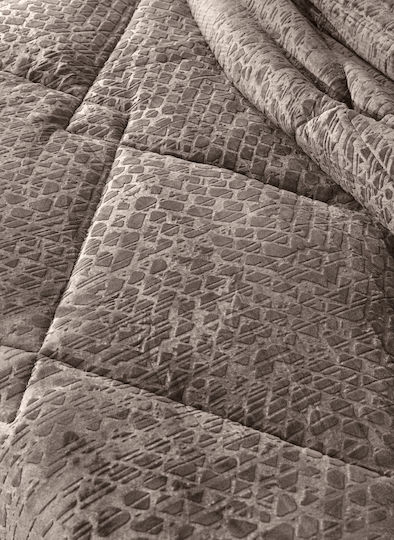 Guy Laroche Surreal Cocoa Sherpa Comforter Double 240x240cm