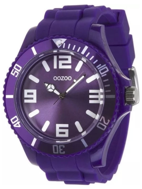 Oozoo Timepieces Мъжки Кварцов Часовник с Лилава Каучукова Каишка Oozoo Timepieces Мъжки Кварцов Часовник с Лилава Каучукова Каишка