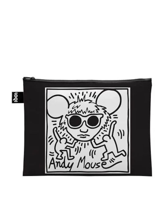 Portofele cu Fermoar din Materiale Reciclate Keith Haring Untitled Andy Mouse New York Set de 3 Loqi