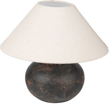 Estia Table Lamp with White Shade and Black Base