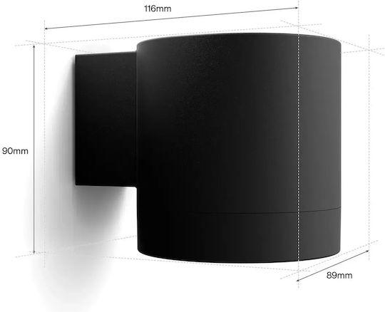 Philips Hue Waca Muscari Modern Black Wall Light