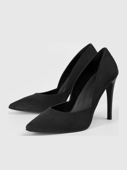 Black Suede Pointed Toe Heels