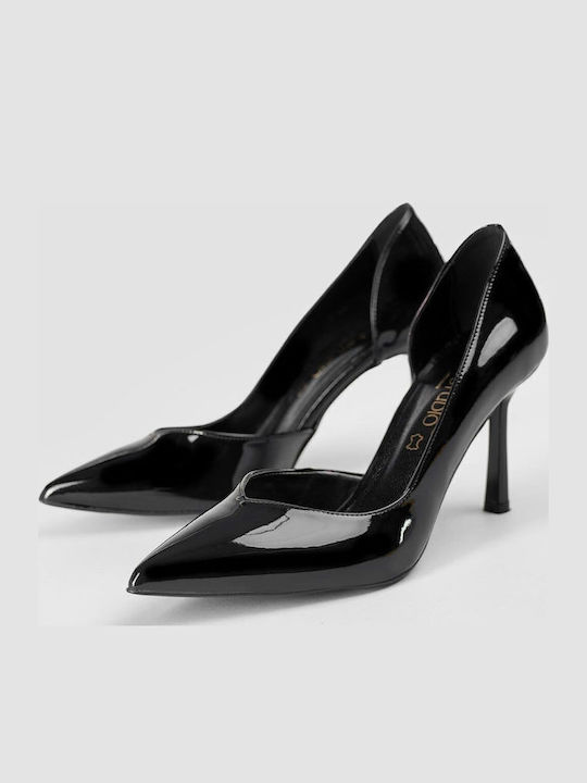 Pointed Patent Leather Heels Black