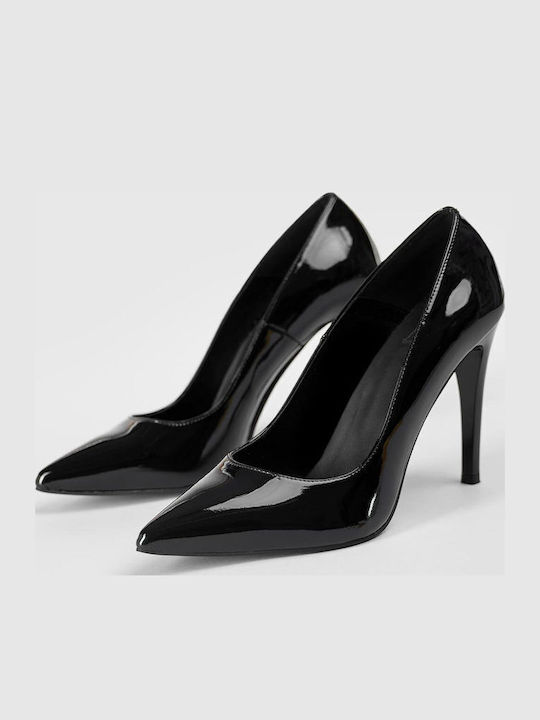 Pointed Patent Leather Heels Black
