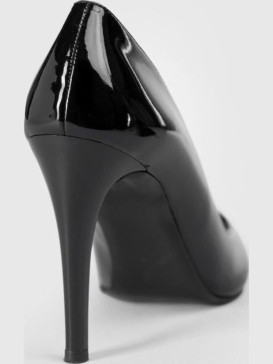 Pointed Patent Leather Heels Black