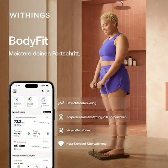 Smart Ζυγαριά με Bluetooth Μαύρη 266683