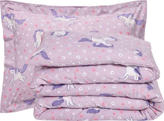 Das Home Σετ Σεντόνια Μονά με Λάστιχο Βαμβακερά 4988 Lilac 120x200cm