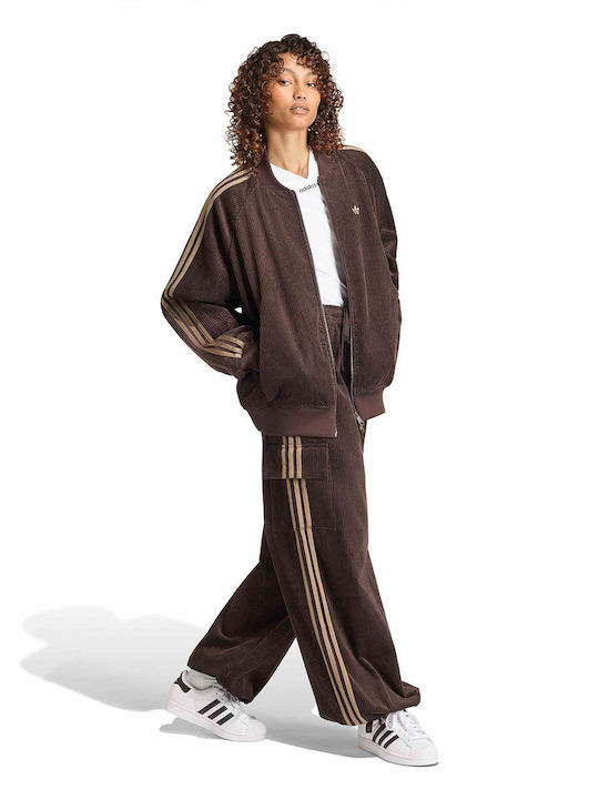 Damen-Stoff-Cargohose Braun