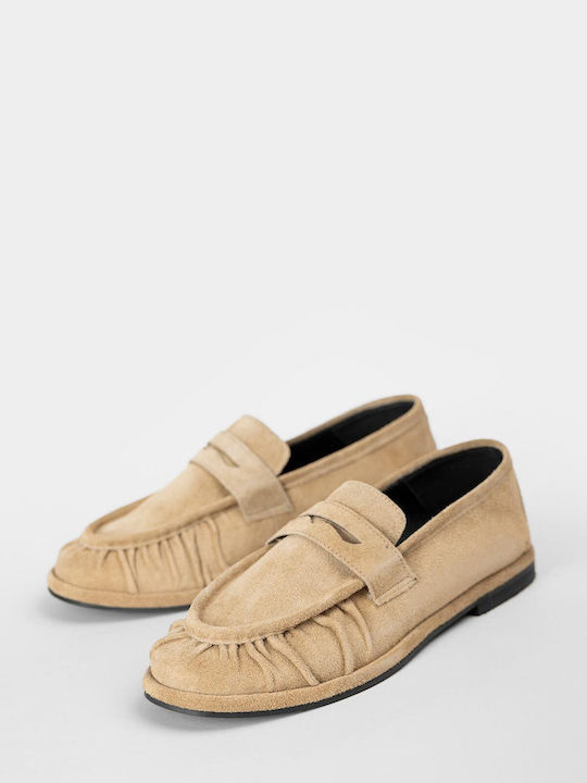 Damen-Loafer aus Leder in Braun