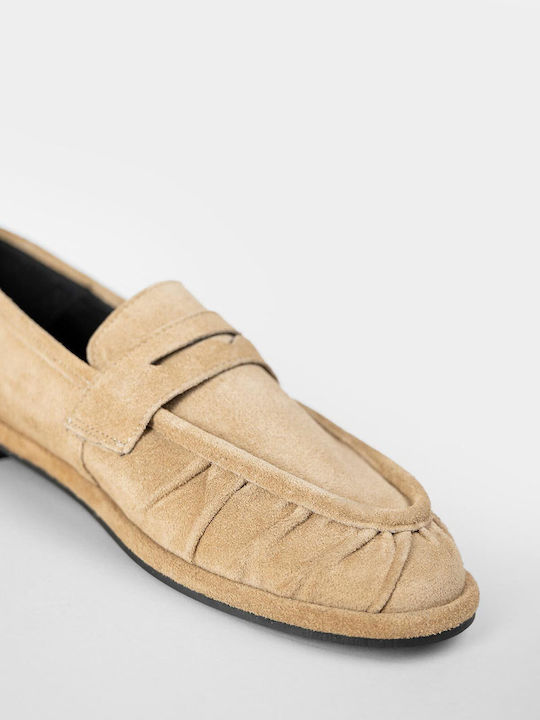 Damen-Loafer aus Leder in Braun