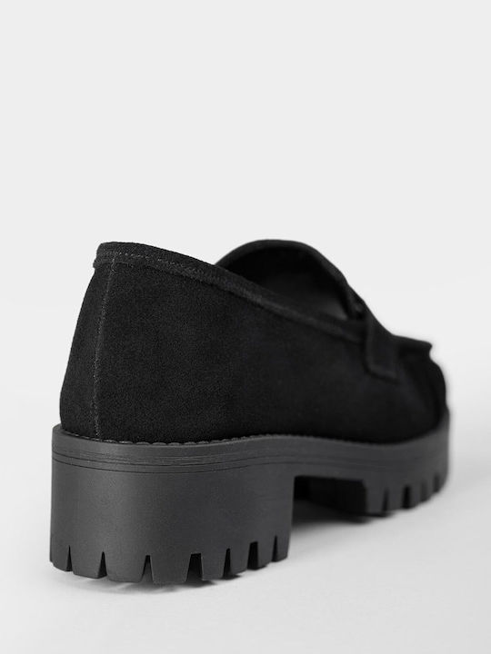 Damen-Loafers aus Leder in Schwarz